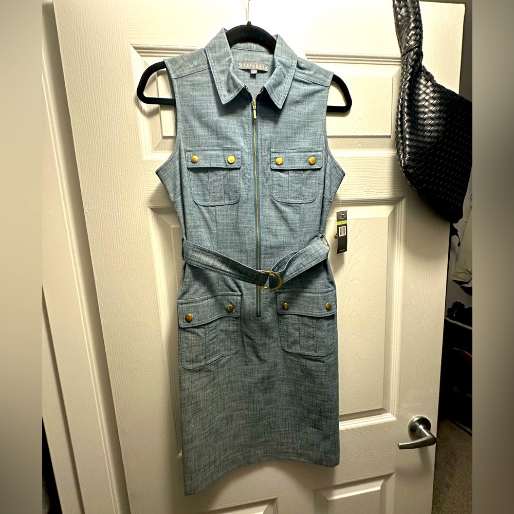 BNWT SHARAGANO Chambray dress, sz 4